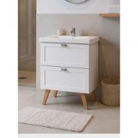 Gabinete Para Banheiro Com Cuba E Espelho 60cm Retro Mdf Branco Milano - On Móveis - 6