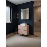 Gabinete Para Banheiro Com Cuba E Armario 60cm Mdf Rosa Dubai - On Móveis - 7