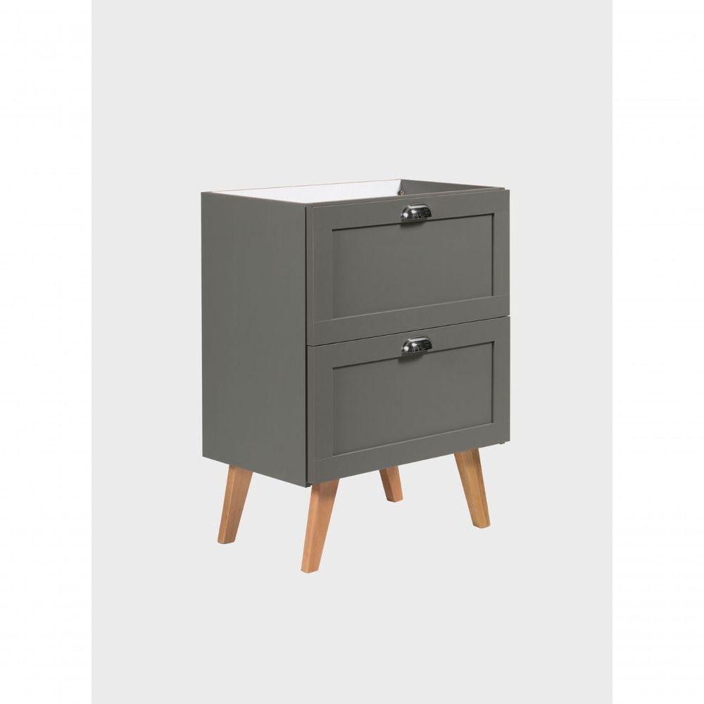 Gabinete Para Banheiro Com Tampo E Cuba 60cm Retro Mdf Verde Milano - On Móveis - 4