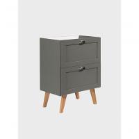 Gabinete Para Banheiro Com Tampo E Cuba 60cm Retro Mdf Verde Milano - On Móveis