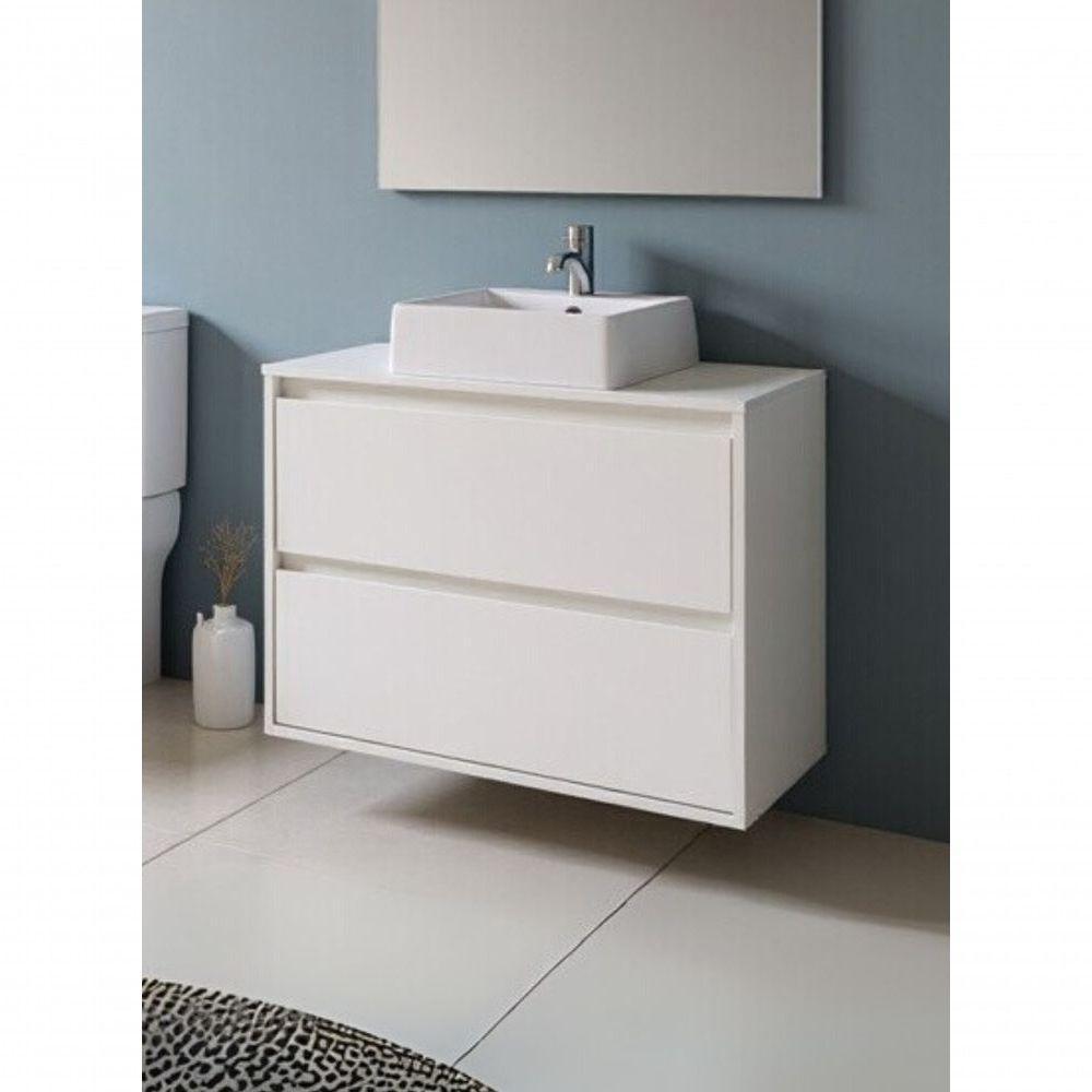 Gabinete Para Banheiro Com Cuba E Armario 80cm Mdf Branco Dubai - On Móveis - 10