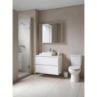 Gabinete Para Banheiro Com Cuba E Armario 80cm Mdf Branco Dubai - On Móveis - 8