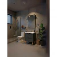 Gabinete Para Banheiro Com Cuba E Espelheira 60cm Retro Mdf Grafite Milano - On Móveis - 8