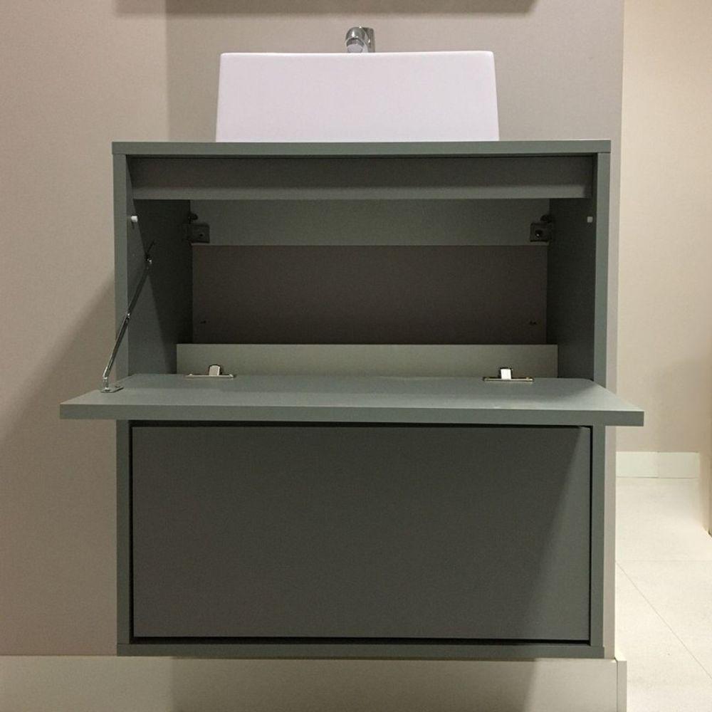 Gabinete Para Banheiro Com Cuba E Armario 60cm Mdf Verde Dubai - On Móveis - 3
