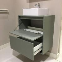 Gabinete Para Banheiro Com Cuba E Armario 60cm Mdf Verde Dubai - On Móveis - 5