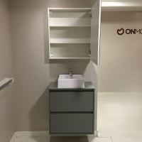 Gabinete Para Banheiro Com Cuba E Armario 60cm Mdf Verde Dubai - On Móveis - 10