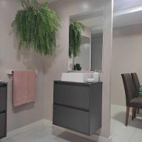 Gabinete Para Banheiro Com Cuba E Espelheira 60cm Mdf Grafite Dubai - On Móveis - 7