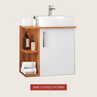 Gabinete Para Banheiro Com Cuba 50cm Mdf Freijo Moscou - On Móveis - 2