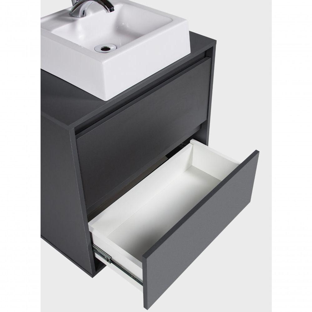 Gabinete Para Banheiro Com Cuba 60cm Mdf Grafite Dubai - On Móveis - 10