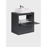 Gabinete Para Banheiro Com Cuba 60cm Mdf Grafite Dubai - On Móveis