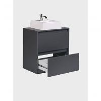Gabinete Para Banheiro Com Cuba 60cm Mdf Grafite Dubai - On Móveis - 5