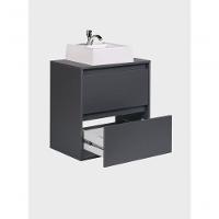Gabinete Para Banheiro Com Cuba 60cm Mdf Grafite Dubai - On Móveis - 8