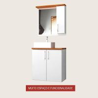 Gabinete Para Banheiro Com Cuba E Espelheira 60cm Mdf Freijo Paris - On Móveis - 2