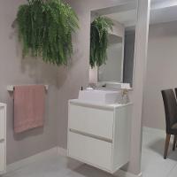 Gabinete Para Banheiro Com Cuba E Espelheira 60cm Mdf Branco Dubai - On Móveis - 9