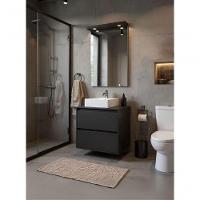 Gabinete Para Banheiro Com Cuba E Espelheira Com Led 60cm Mdf Grafite Dubai - On Móveis