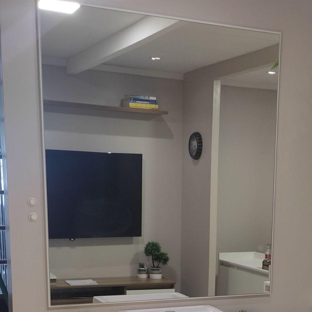 Gabinete Para Banheiro Com Cuba E Espelheira 80cm Mdf Grafite Dubai - On Móveis - 9