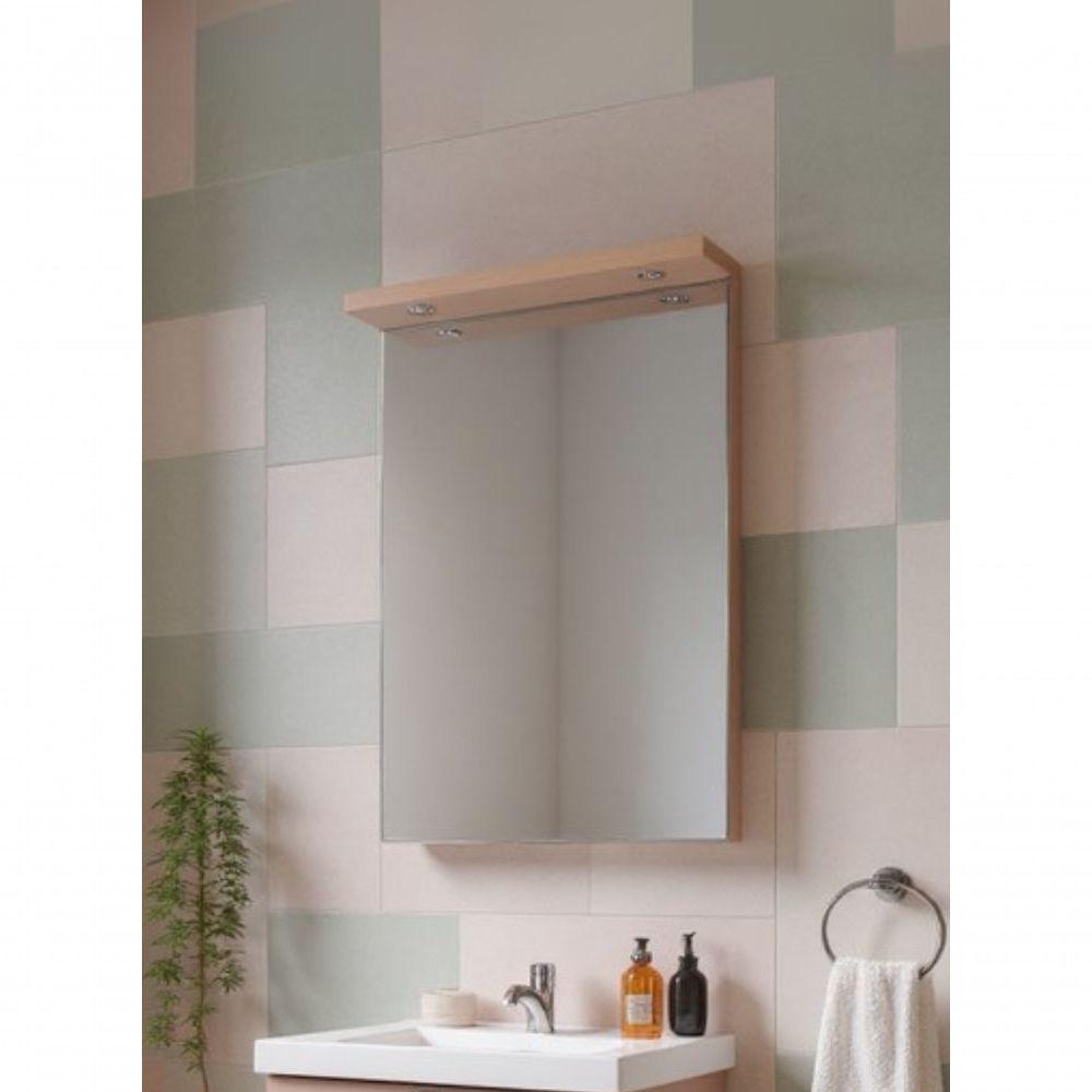 Gabinete Para Banheiro Com Tampo Cuba E Espelheira 60cm Retro Mdf Rosa Milano - On Móveis - 3