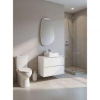 Gabinete Para Banheiro Com Cuba E Espelheira Organica 80cm Mdf Branco Dubai - On Móveis - 1