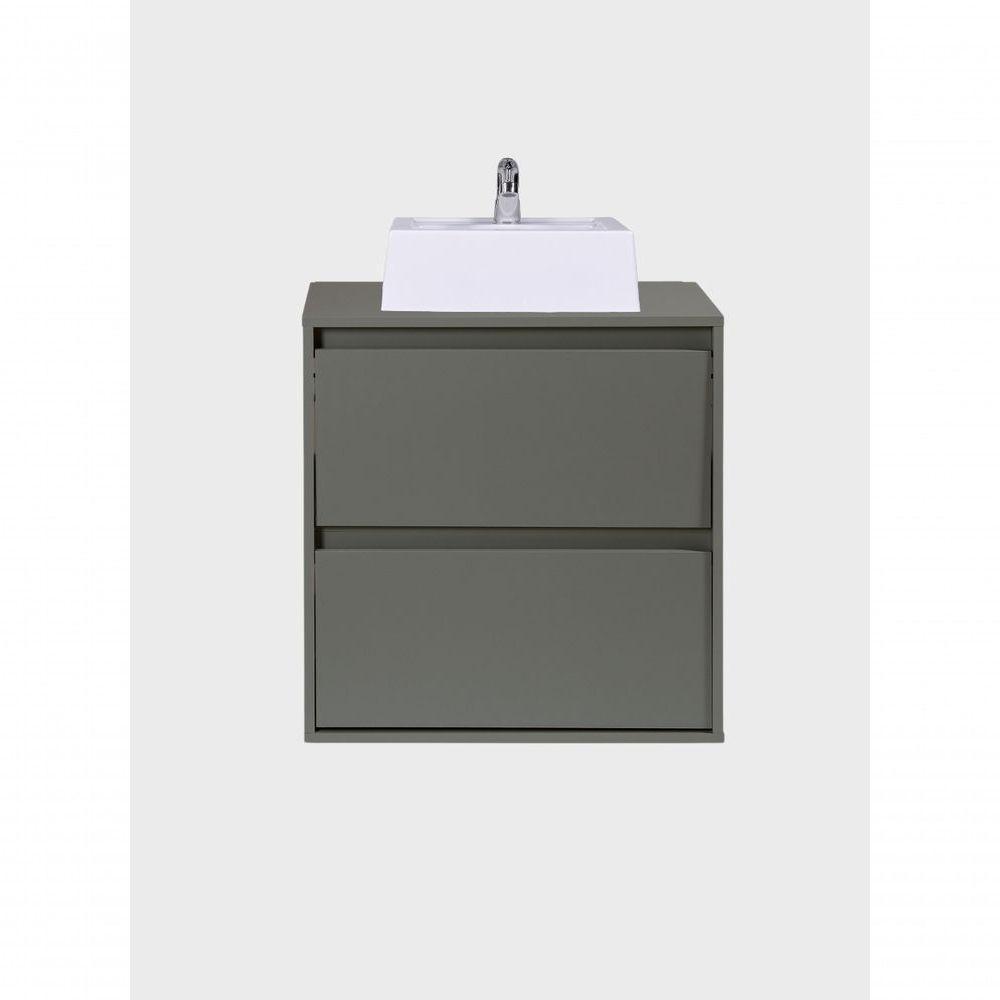 Gabinete Para Banheiro Com Cuba E Espelho Redondo 60cm Mdf Verde Dubai - On Móveis - 6