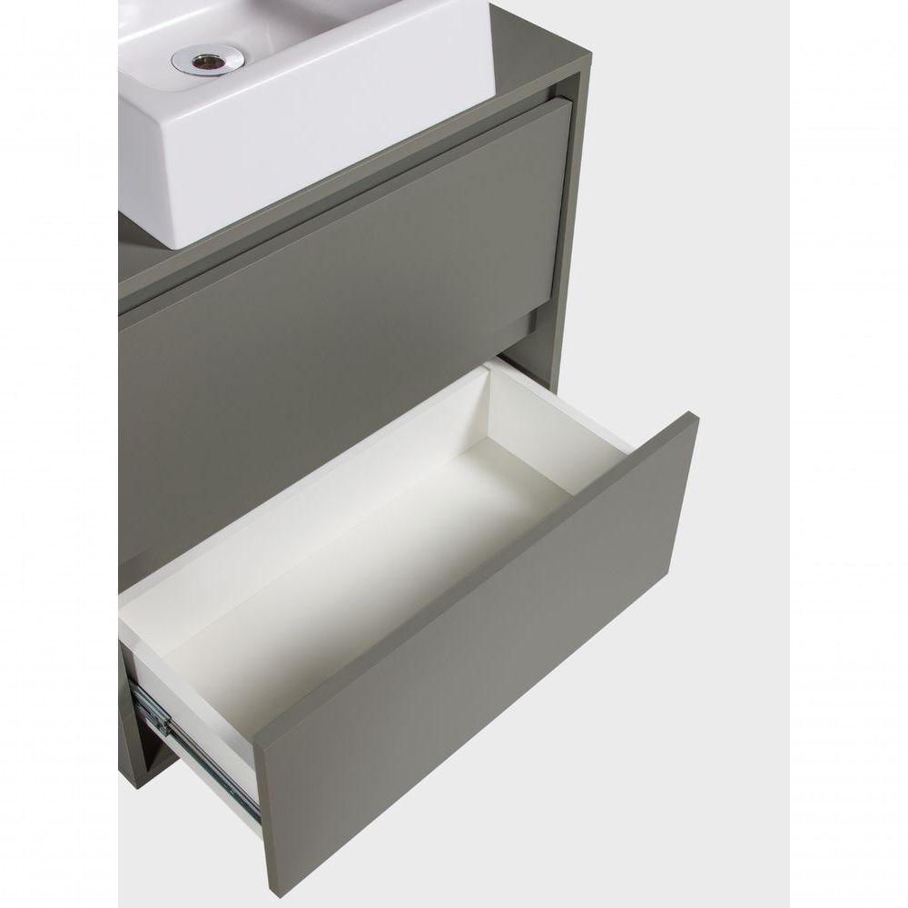 Gabinete Para Banheiro Com Cuba E Espelho Redondo 60cm Mdf Verde Dubai - On Móveis - 10