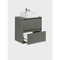 Gabinete Para Banheiro Com Cuba E Espelho Redondo 60cm Mdf Verde Dubai - On Móveis - 9