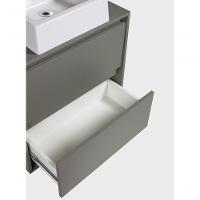 Gabinete Para Banheiro Com Cuba E Espelho Redondo 60cm Mdf Verde Dubai - On Móveis - 10