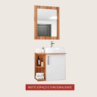 Gabinete Para Banheiro Com Cuba E Espelheira 50cm Mdf Freijo Moscou - On Móveis - 3