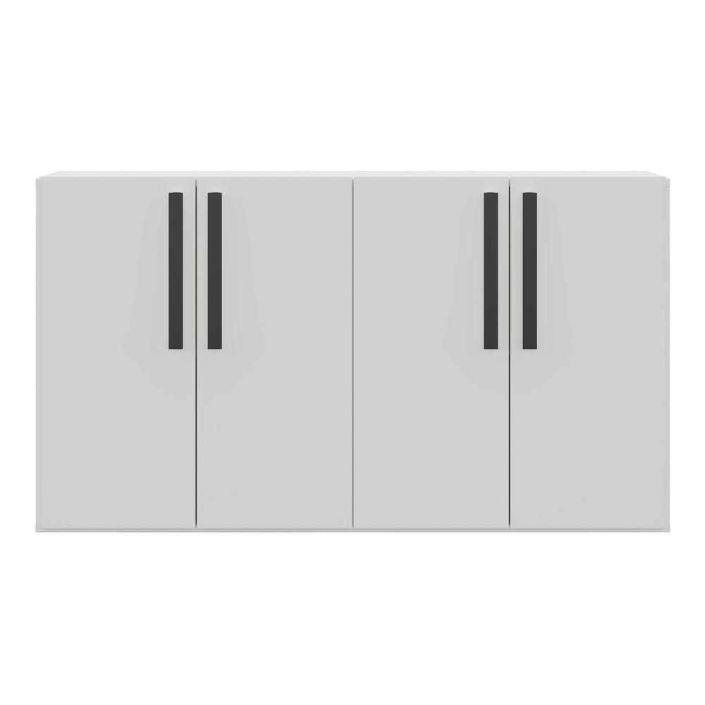 Aparador Buffet 4 Portas Suspenso Viena V3605 Branco/Preto Branco/Preto - 3