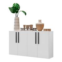Aparador Buffet 4 Portas Suspenso Viena V3605 Branco/Preto Branco/Preto - 1