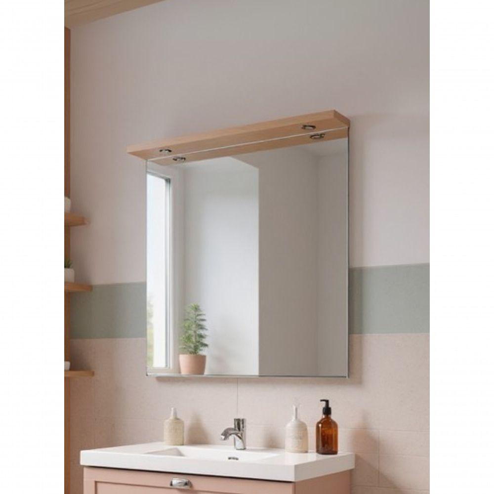 Gabinete Para Banheiro Com Tampo Cuba E Espelheira 80cm Retro Mdf Rosa Milano - On Móveis - 7