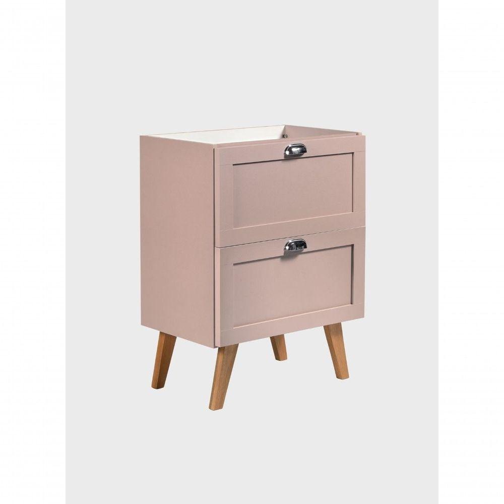 Gabinete Para Banheiro Com Tampo E Cuba 60cm Retro Mdf Rosa Milano - On Móveis - 10