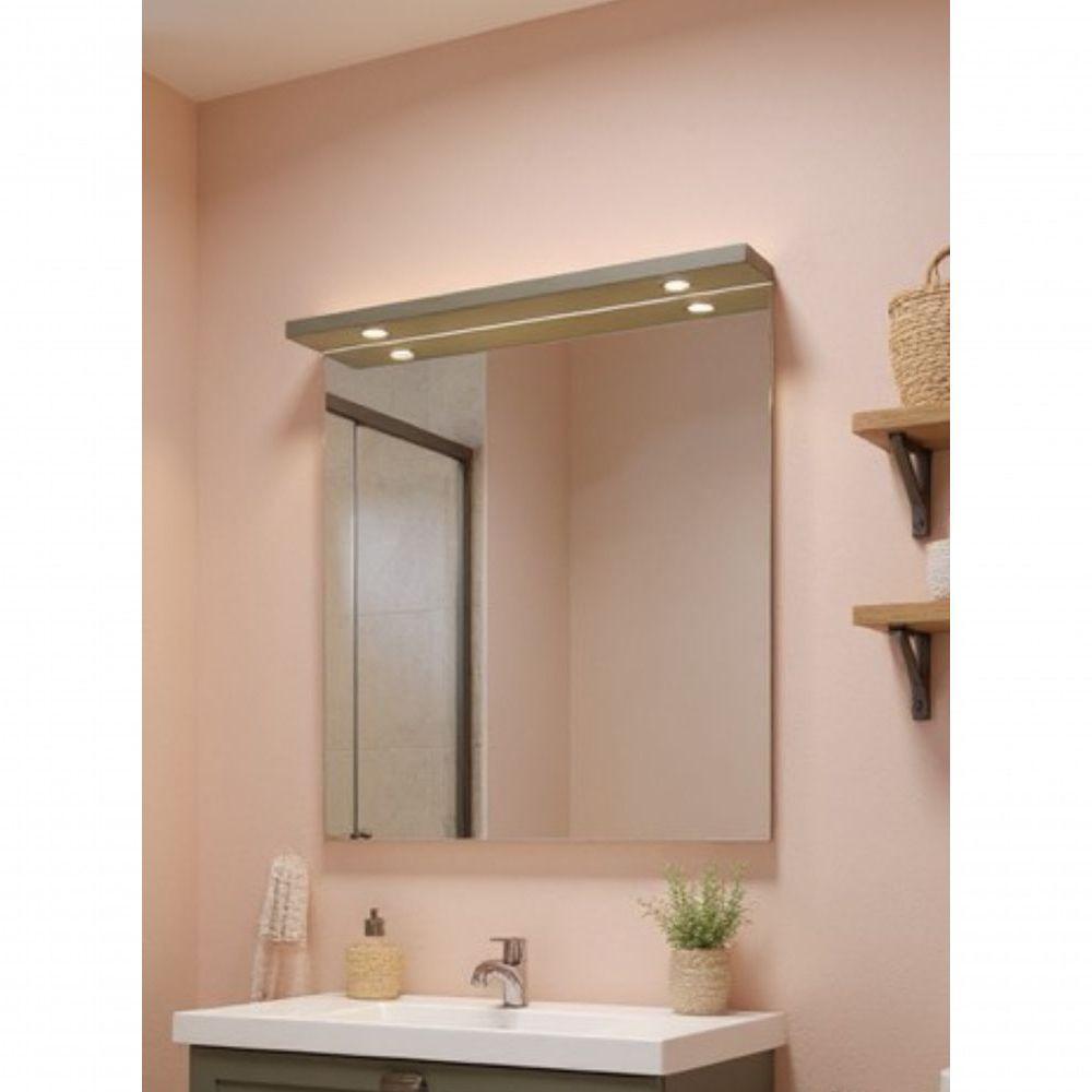 Gabinete Para Banheiro Com Cuba E Espelheira Com Led 80cm Mdf Verde Dubai - On Móveis - 6