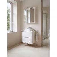 Gabinete Para Banheiro Com Cuba E Armario 60cm Mdf Branco Dubai - On Móveis - 9