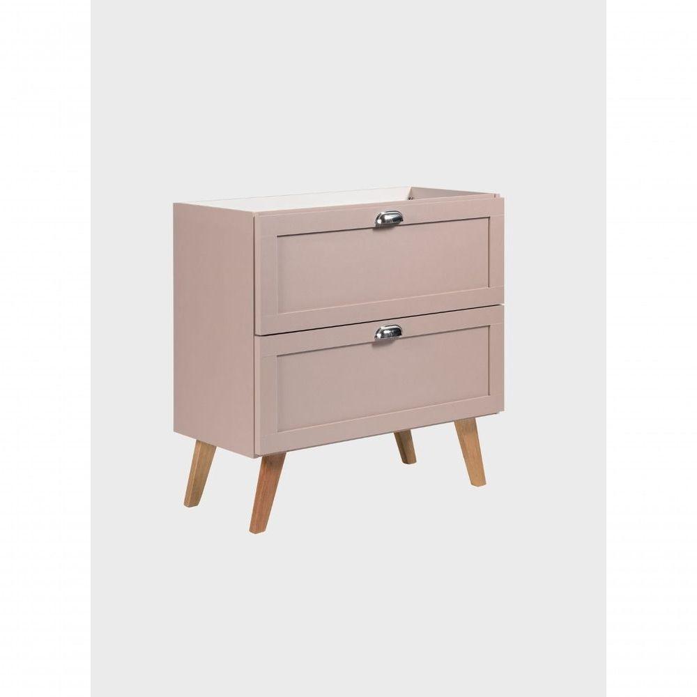 Gabinete Para Banheiro Com Tampo E Cuba 80cm Retro Mdf Rosa Milano - On Móveis - 9