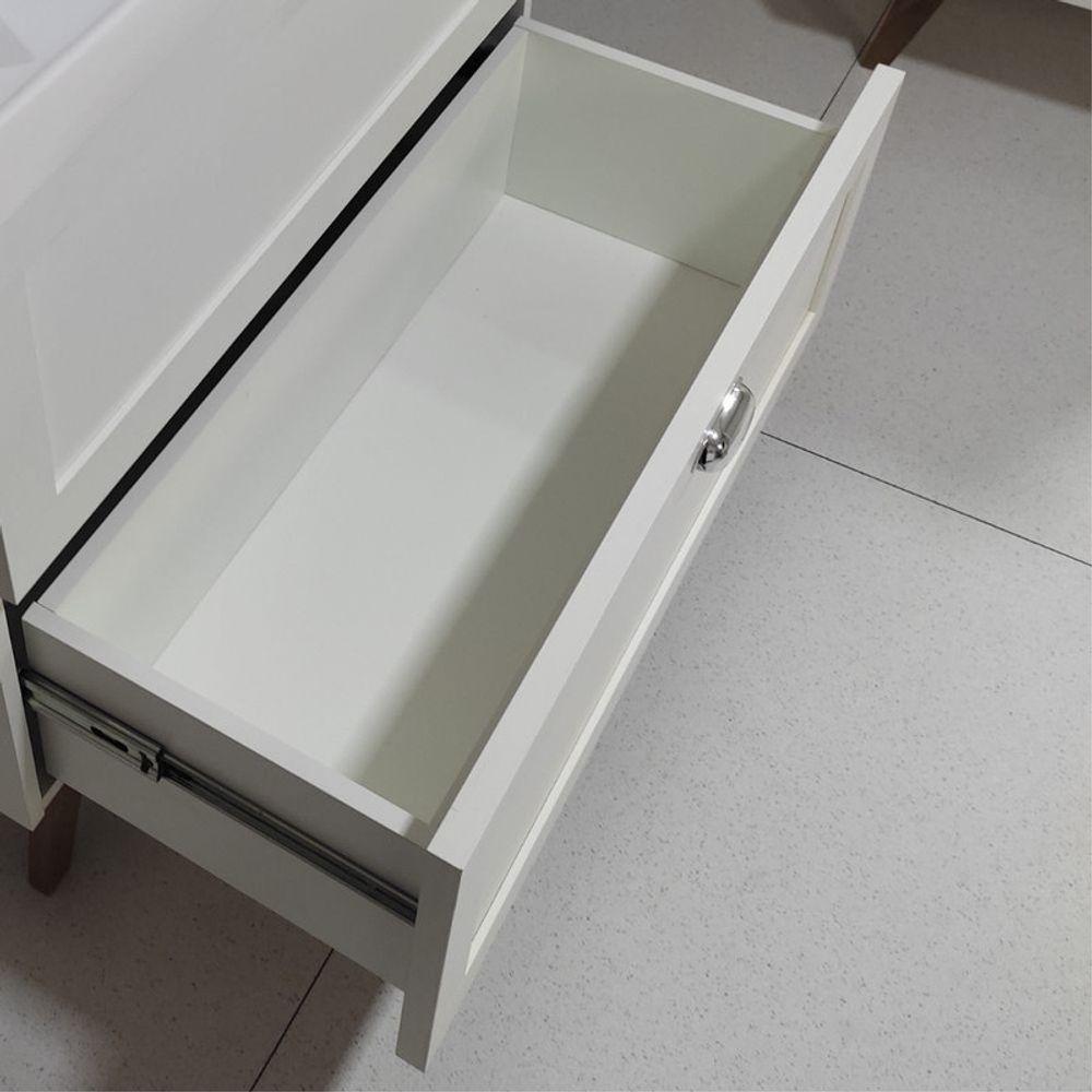 Gabinete Para Banheiro Com Tampo E Cuba 80cm Retro Mdf Branco Milano - On Móveis - 10