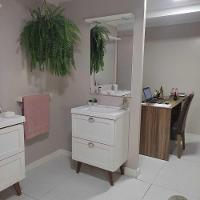 Gabinete Para Banheiro Com Cuba E Espelheira 60cm Retro Mdf Branco Milano - On Móveis - 8