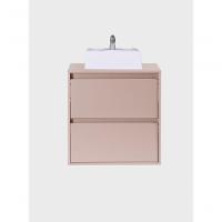 Gabinete Para Banheiro Com Cuba E Espelheira Com Led 60cm Mdf Rosa Dubai - On Móveis - 9