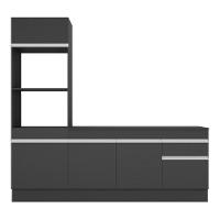 Armário De Cozinha 212cm Com Rodapé Multimóveis Preto/branco - 2