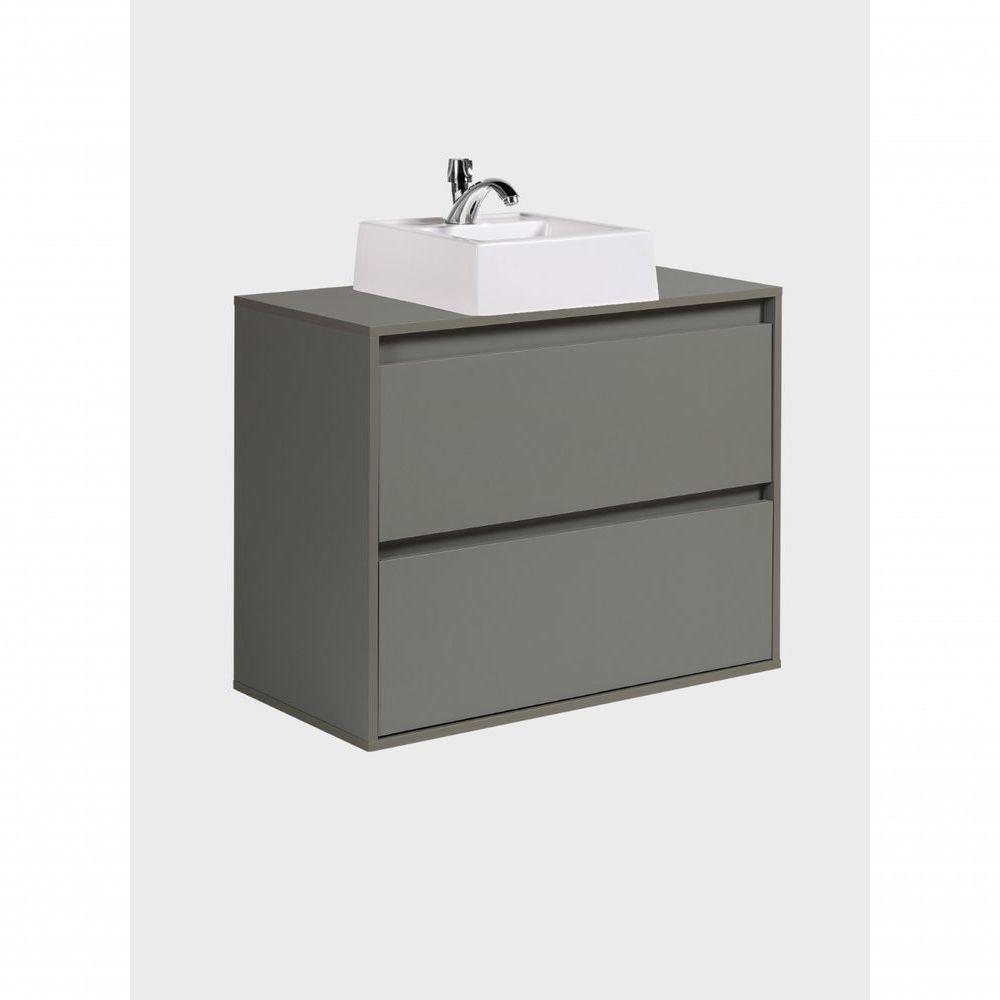 Gabinete Para Banheiro Com Cuba 80cm Mdf Verde Dubai - On Móveis - 5