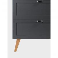 Gabinete Para Banheiro Com Cuba 80cm Retro Mdf Grafite Milano - On Móveis - 7