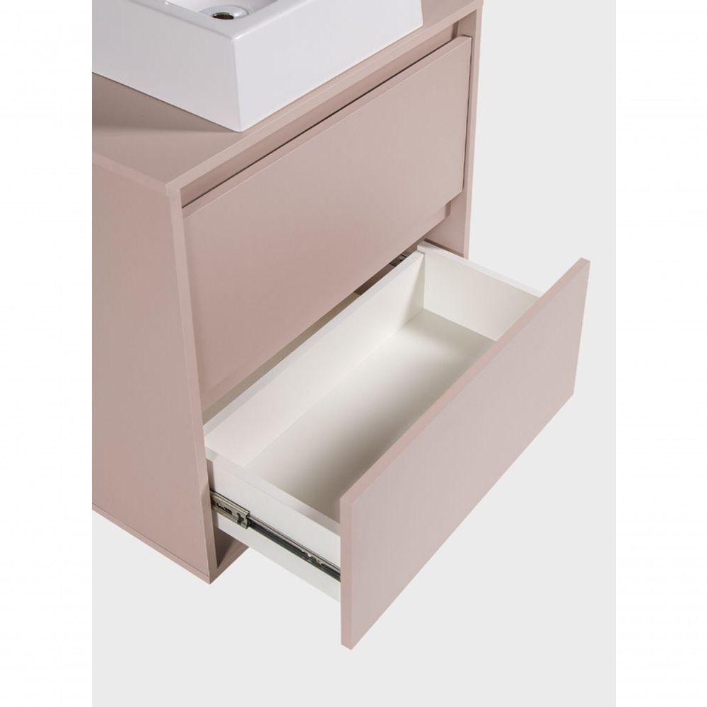 Gabinete Para Banheiro Com Cuba 60cm Mdf Rosa Dubai - On Móveis - 6