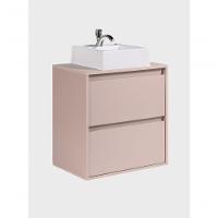 Gabinete Para Banheiro Com Cuba 60cm Mdf Rosa Dubai - On Móveis - 3