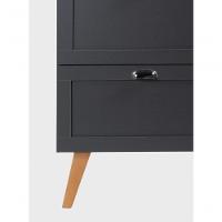 Gabinete Para Banheiro Com Cuba 60cm Retro Mdf Grafite Milano - On Móveis - 7