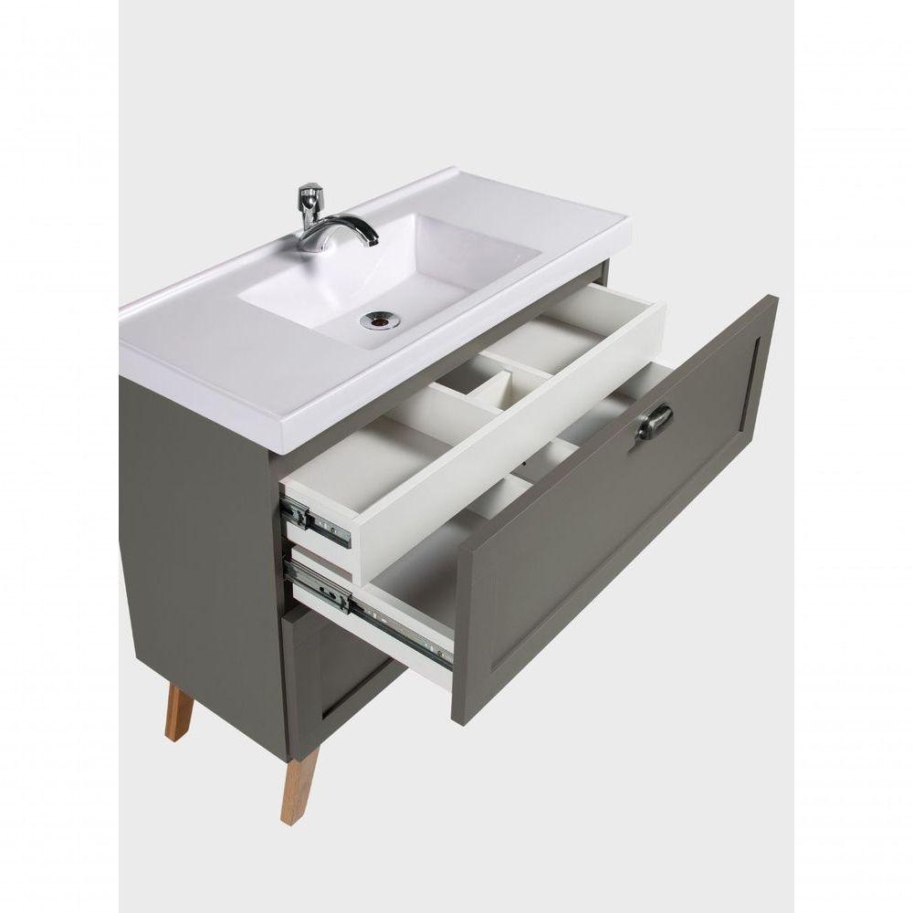 Gabinete Para Banheiro Com Cuba 80cm Retro Mdf Verde Milano - On Móveis - 10