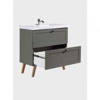 Gabinete Para Banheiro Com Cuba 80cm Retro Mdf Verde Milano - On Móveis - 6