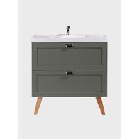 Gabinete Para Banheiro Com Cuba 80cm Retro Mdf Verde Milano - On Móveis - 8