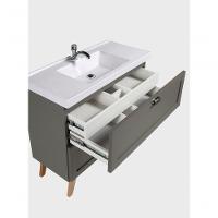 Gabinete Para Banheiro Com Cuba 80cm Retro Mdf Verde Milano - On Móveis - 10