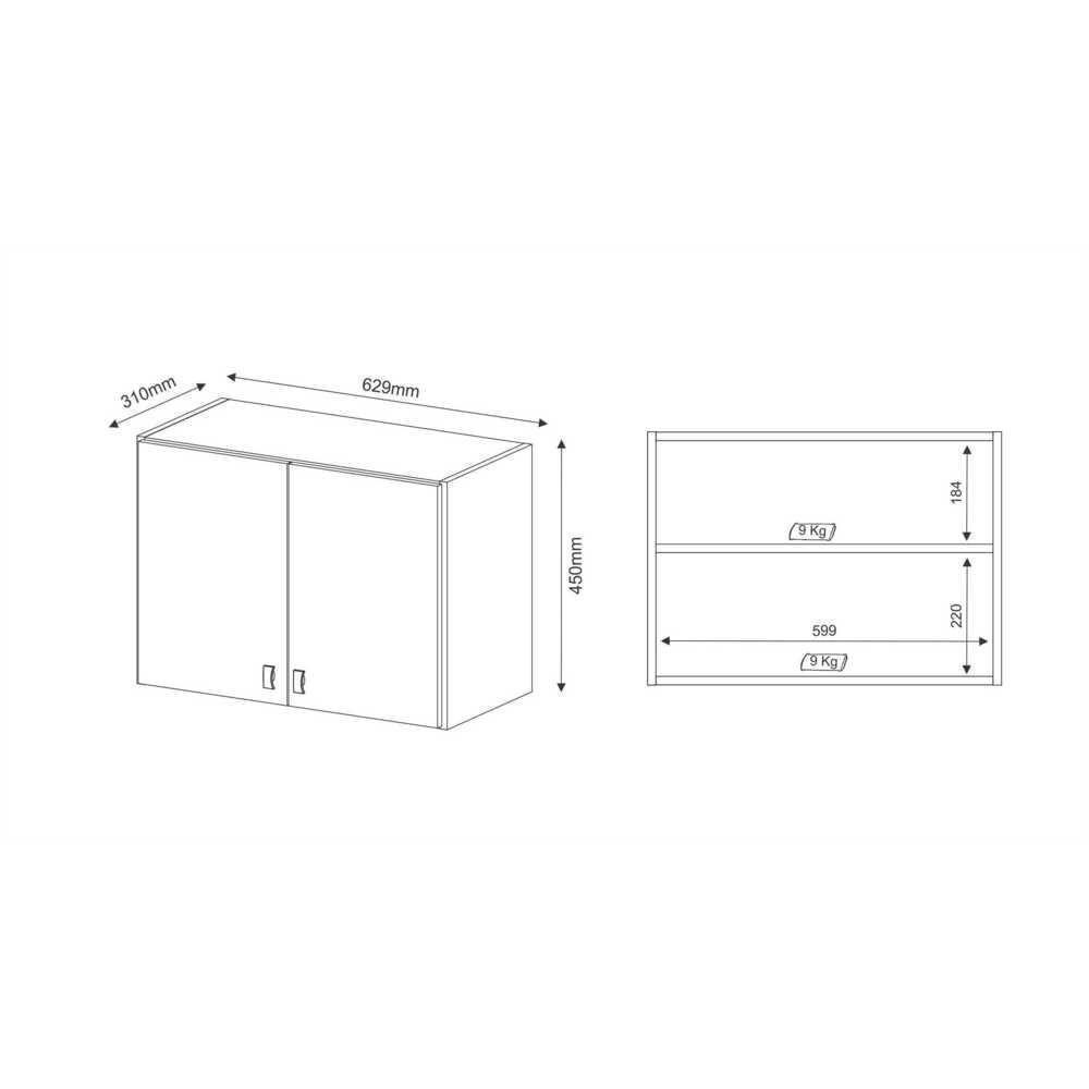 Armário Aéreo Multiuso 63 Cm Com 2 Portas Cr30002 Branco - 4