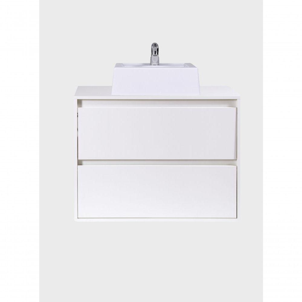 Gabinete Para Banheiro Com Cuba 80cm Mdf Branco Dubai - On Móveis - 2