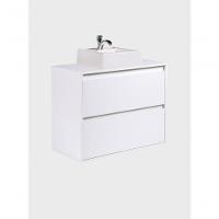 Gabinete Para Banheiro Com Cuba 80cm Mdf Branco Dubai - On Móveis - 3